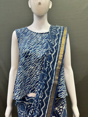 Indigo Dyed Hand Block Printed Blouse