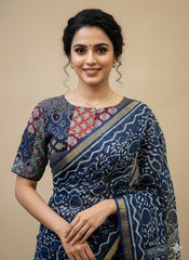 Patchwork AJRAKH Printed Cotton Blouse