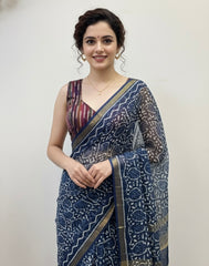 Ikkat Weave Padded Blouse