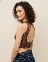 Kalamkari Hand Block Printed Padded Blouse