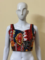 Kantha Hand Stitched Crop Top Blouse