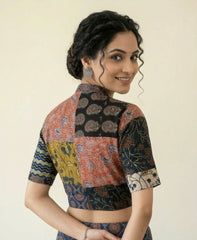 Patchwork AJRAKH Printed Cotton Blouse