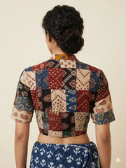 Patchwork AJRAKH Printed Cotton Blouse