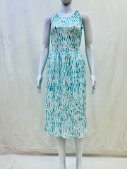 Shibori Art Dyed Halter Neck Dress