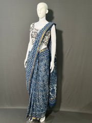 INDIGO Dyed Kota Doriya Saree
