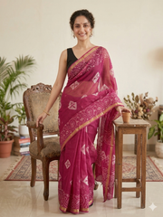 Bandhani Printed Kota Doriya Saree