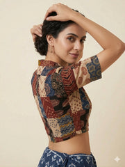 Patchwork AJRAKH Printed Cotton Blouse