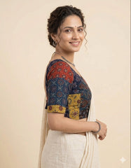 Patchwork AJRAKH Printed Cotton Blouse