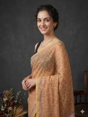 Sanganeri Hand Block Printed Kota Doriya Saree