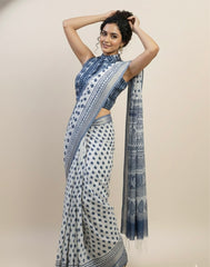 Indigo Dyed Hand Block Printed Blouse