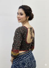 AJRAKH Padded Blouse with Mirror Work