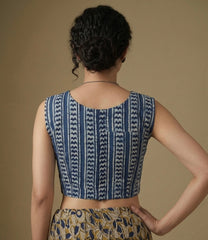 Indigo Dyed Hand Block Printed Blouse