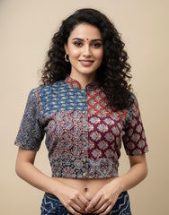 Patchwork AJRAKH Printed Cotton Blouse