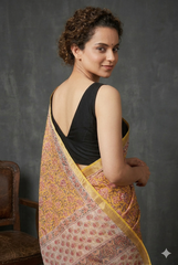 Sanganeri Hand Block Printed Kota Doriya Saree