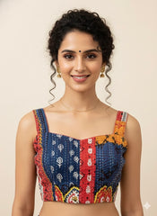 Kantha Hand Stitched Crop Top Blouse