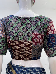 Patchwork AJRAKH Printed Cotton Blouse