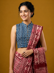 Indigo Dyed Hand Block Printed Blouse