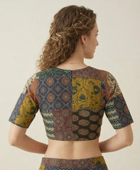 Patchwork AJRAKH Printed Cotton Blouse