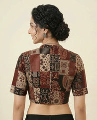 Patchwork AJRAKH Printed Cotton Blouse