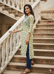 Ajrakh Dabo Printed Kurti