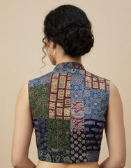 Patchwork AJRAKH Printed Cotton Blouse