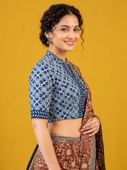 Indigo Dyed Hand Block Printed Blouse