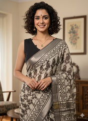 Kashish Printed Cotton Linen Saree