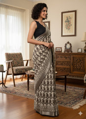 Kashish Printed Cotton Linen Saree