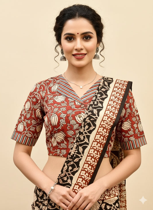 Collared Kalamkari Blouse