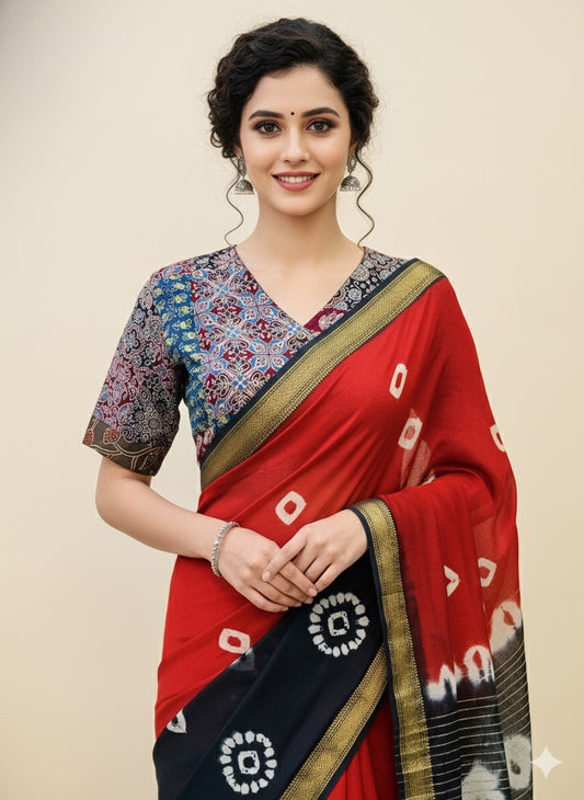 Ajrakh Patchwork Blouse