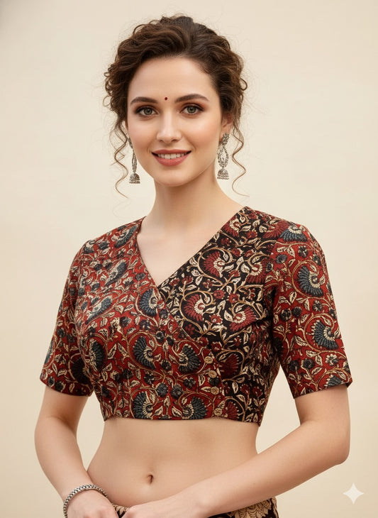 Kalamkari Angrakha Blouse