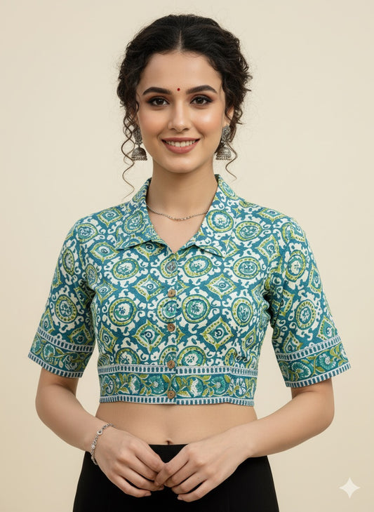 Kalamkri Collared Blouse