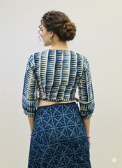 Indigo Wrap Blouse