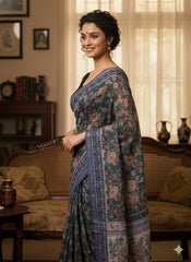 Hand Block Printed Chanderi Silk Saree