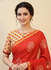 Shibori Needle Art Dyed Chanderi Silk Saree