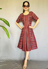 Hand Block Printed AJRAKH Modal Dress