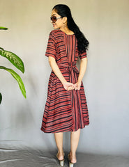 Hand Block Printed AJRAKH Modal Dress