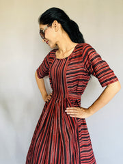 Hand Block Printed AJRAKH Modal Dress