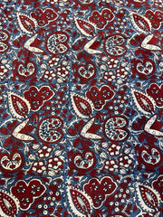 AJRAKH Red Mehroon Print Buti