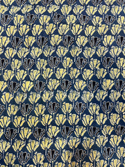 Floral Printed Indigo Dyed AJRAKH Print