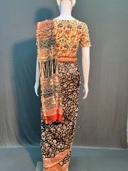 Kalamkari Hand Block Printed Chanderi Silk Saree