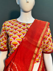 Shibori Needle Art Dyed Chanderi Silk Saree