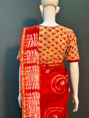 Shibori Needle Art Dyed Chanderi Silk Saree