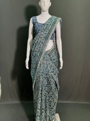 Hand Block Printed Chanderi Silk Saree