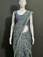 Hand Block Printed Chanderi Silk Saree