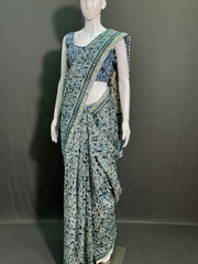 Hand Block Printed Chanderi Silk Saree