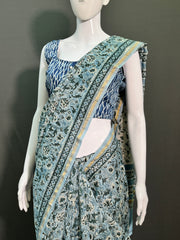 Hand Block Printed Chanderi Silk Saree