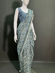 Hand Block Printed Chanderi Silk Saree