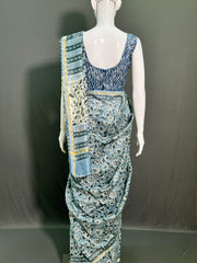 Hand Block Printed Chanderi Silk Saree