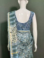Hand Block Printed Chanderi Silk Saree